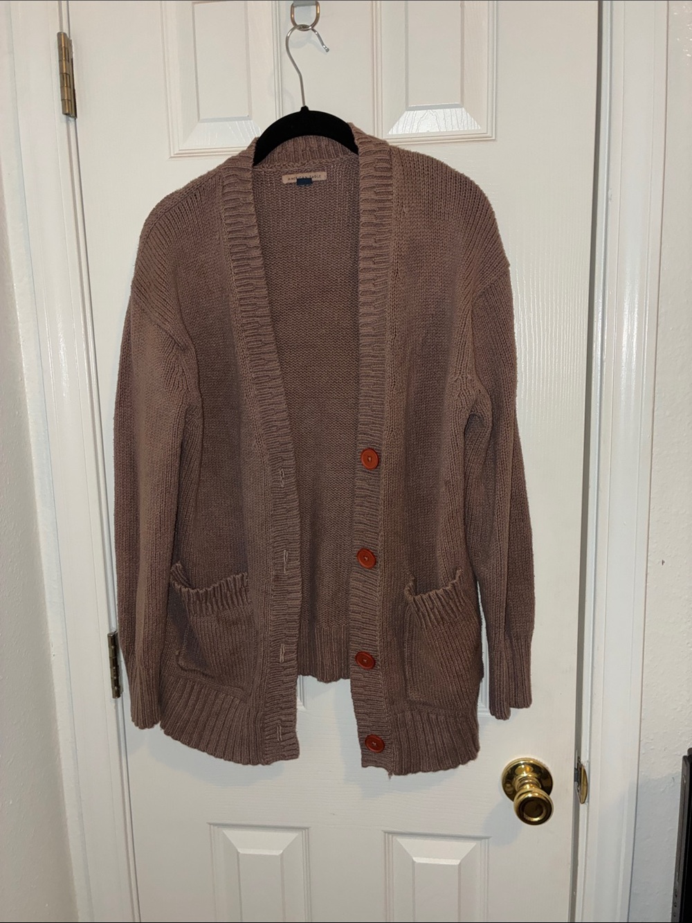 Chunky Knit Cardigan taupe/chocolate